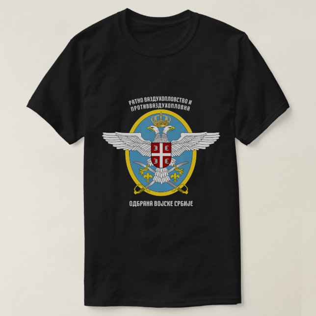 Serbische Armee Luftwaffe Serbien Flag Streitkräft T-Shirt (Design vorne)