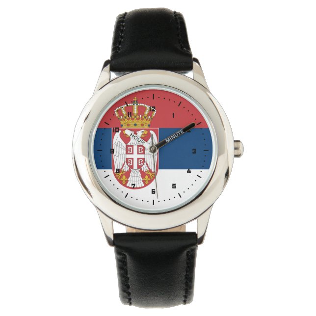 Serbische Flagge Armbanduhr (Vorderseite)