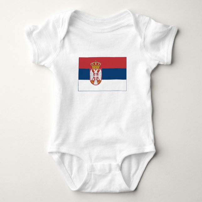 Serbische Flagge Baby Strampler (Vorderseite)