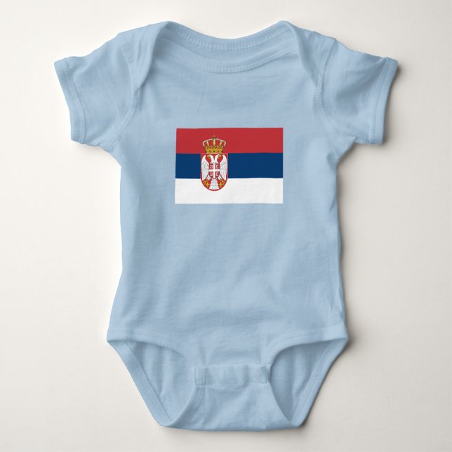 Serbische Flagge Baby Strampler (Vorderseite)