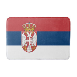 Serbische Flagge Badematte