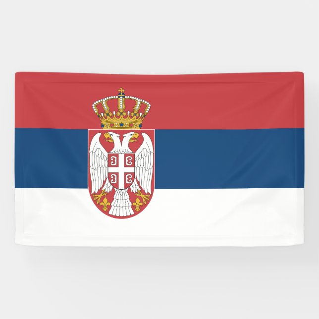 Serbische Flagge Banner (Horizontal)