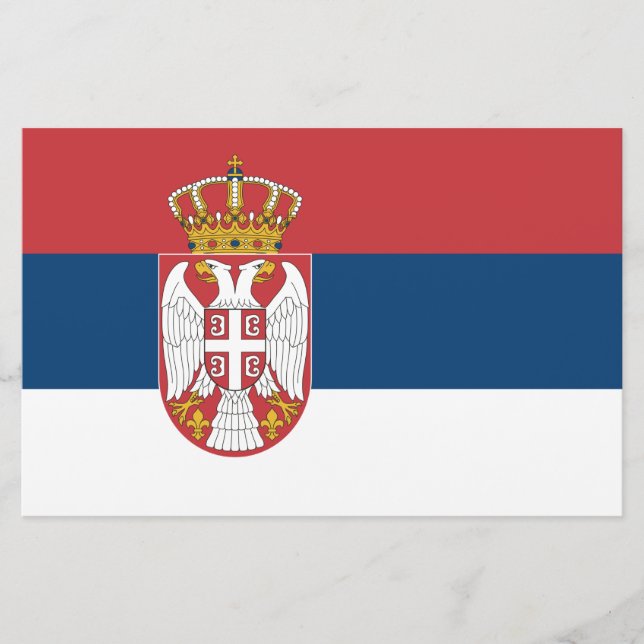 Serbische Flagge Briefpapier (Vorderseite)