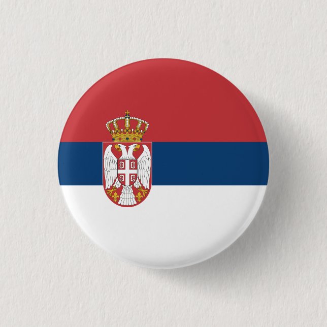 Serbische Flagge, Flagge Serbiens Button (Vorderseite)
