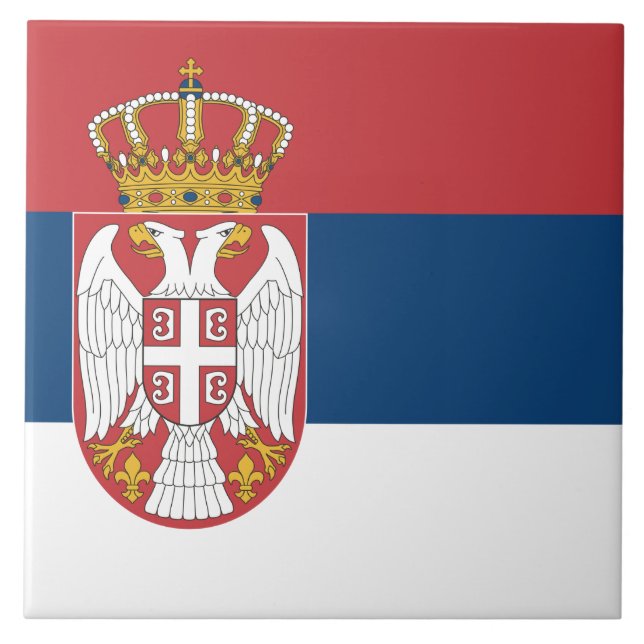Serbische Flagge Fliese (Vorderseite)