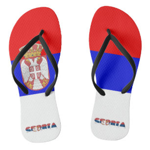 Serbische Flagge Flip Flops