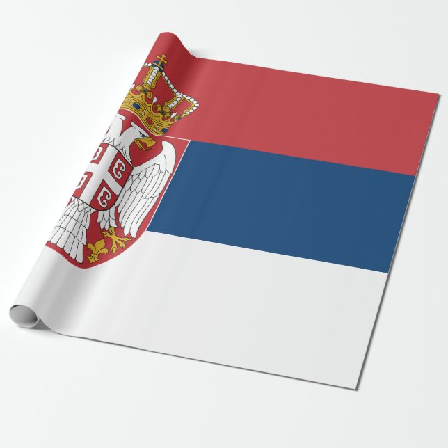 Serbische Flagge Geschenkpapier (Ungerollt)