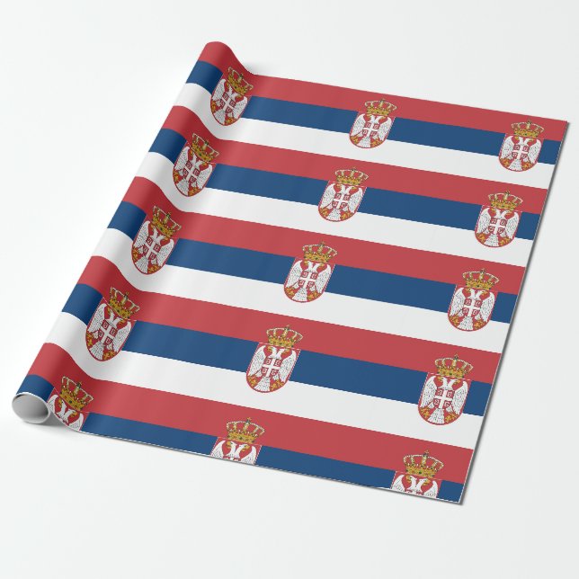 Serbische Flagge Geschenkpapier (Ungerollt)