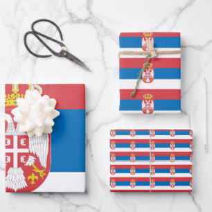 Serbische Flagge Geschenkpapier Set