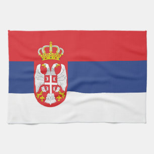 Serbische Flagge Geschirrtuch