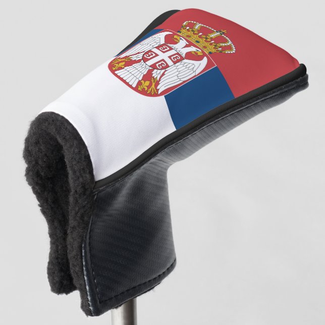 Serbische Flagge & Golf Serbiens Sport Covers /Clu Headcover (3/4 Vorderseite)