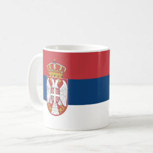 Serbische Flagge Kaffeetasse
