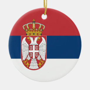 Serbische Flagge Keramik Ornament