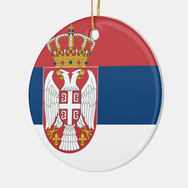 Serbische Flagge Keramik Ornament (Links)