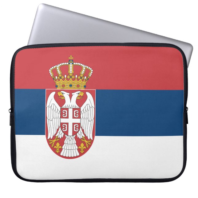 Serbische Flagge Laptopschutzhülle (Vorderseite)