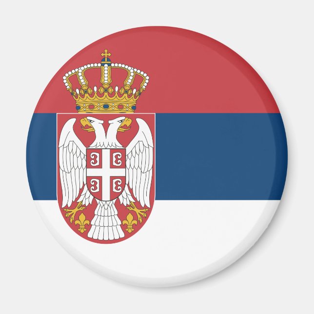 Serbische Flagge Magnet (Vorne)