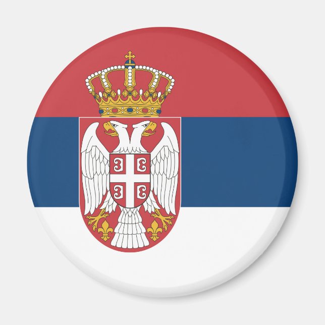 Serbische Flagge Magnet (Vorne)