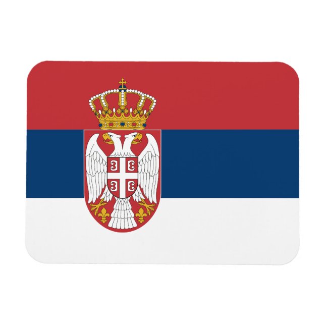 Serbische Flagge Magnet (Horizontal)