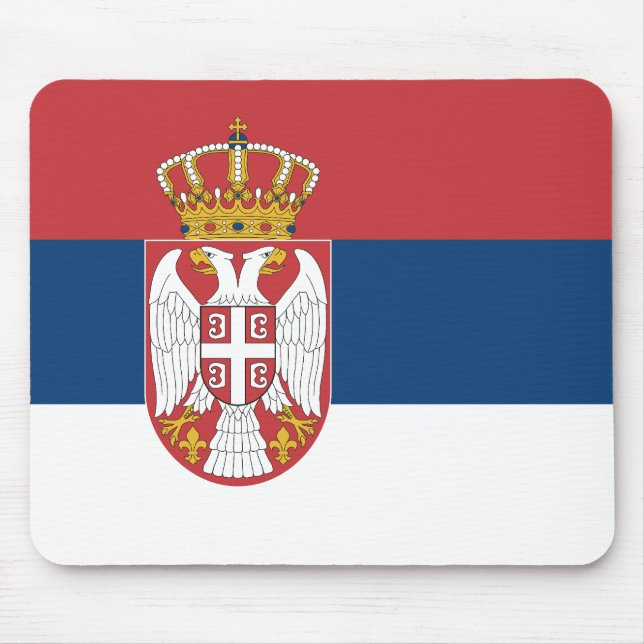 Serbische Flagge Mousepad (Vorne)