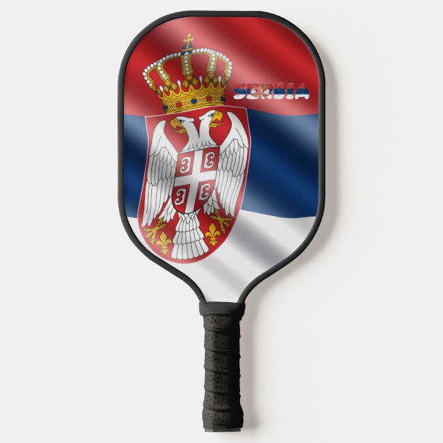 Serbische Flagge Pickleball Schläger (Vorderseite)