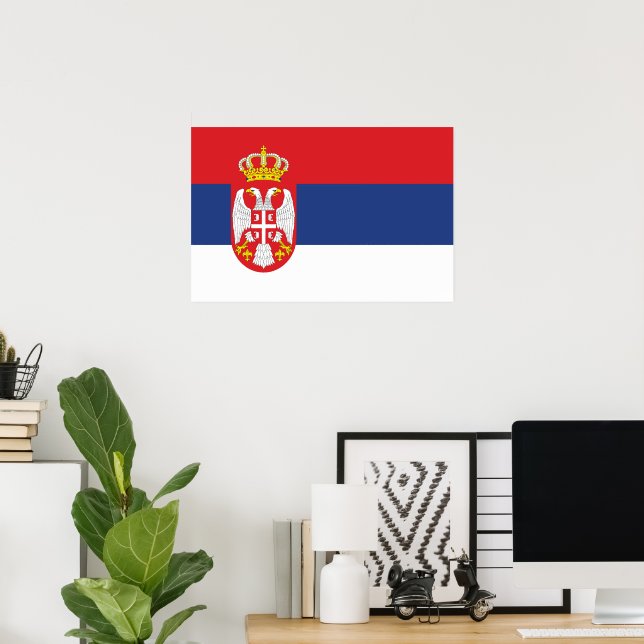 Serbische Flagge Poster (Heimbüro)