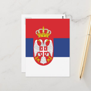 Serbische Flagge Postkarte