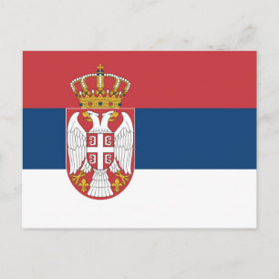 Serbische Flagge Postkarte