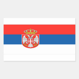 Serbische Flagge Rechteckiger Aufkleber