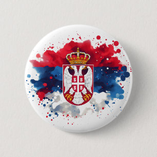 Serbische Flagge Serbien Button