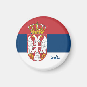 Serbische Flagge & Serbien - Reise, Urlaub/Sport Magnet