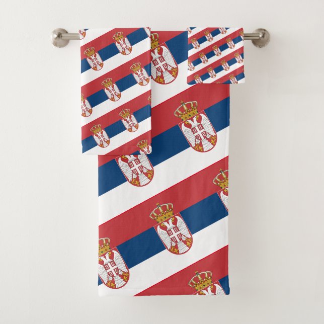Serbische Flagge & Serbien reisen, Urlaub /Sport Badhandtuch Set (Insitu)