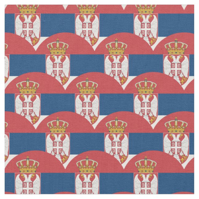 Serbische Flagge & Serbien Trendy Fabric /mode Stoff (Nahaufnahme)