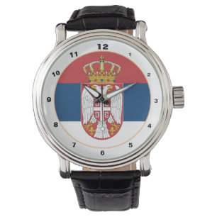 Serbische Flagge & Serbiens trendige Mode /design Armbanduhr