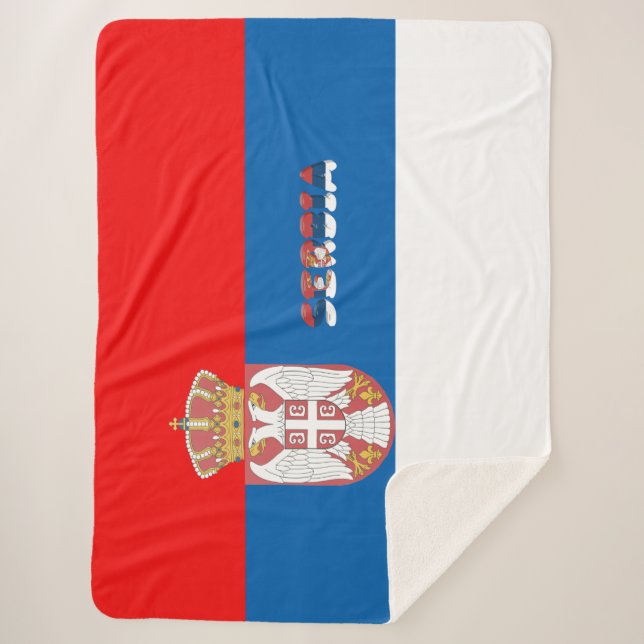 Serbische Flagge Sherpadecke (Vorderseite)