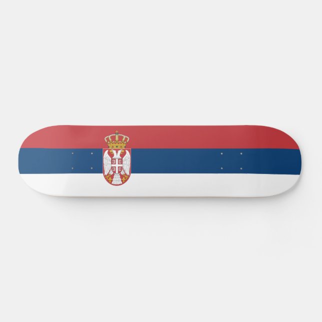 Serbische Flagge Skateboard (Horizontal)