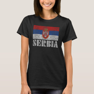 Serbische Flagge Vintage Länder Männer Frauen T-Shirt