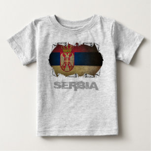 serbische Flagge zerrissen Baby T-shirt