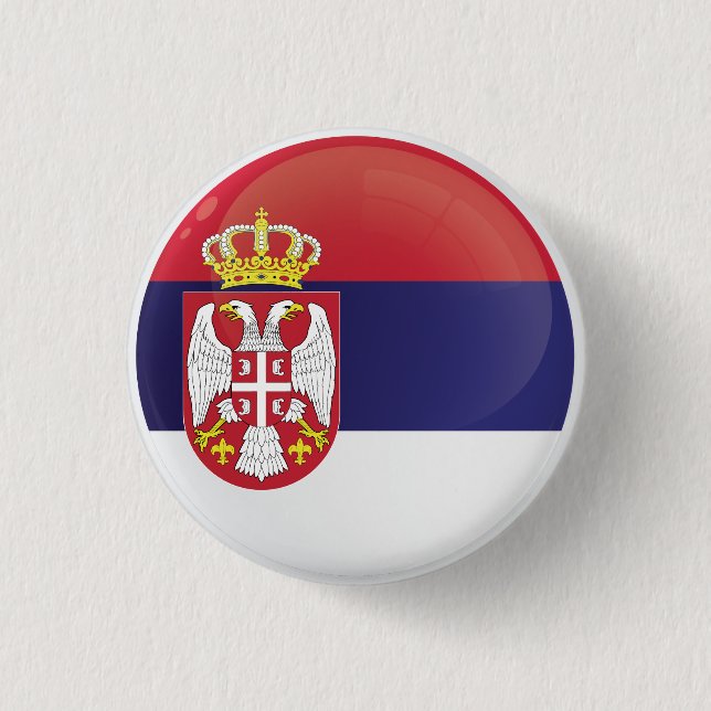 Serbische Icon-Flagge Button (Vorderseite)