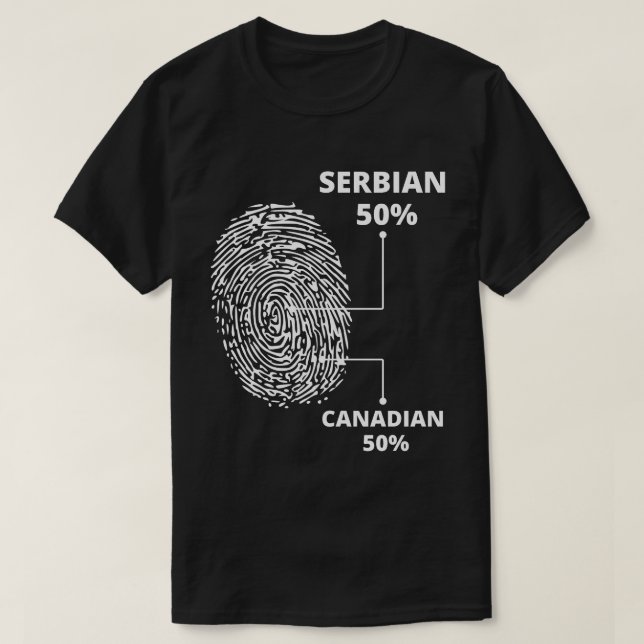 Serbische kanadische Fingerabdruck T-Shirt (Design vorne)