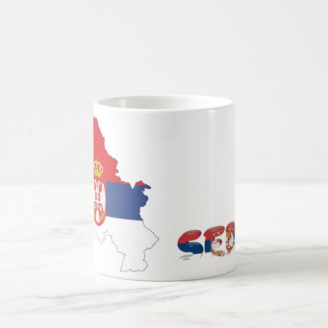 Serbische Landesflagge Tasse (Mittel)