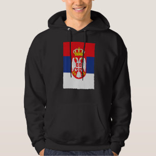 Serbische Retro-Vintage Nationalflagge Serbien Hoodie