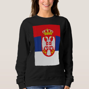 Serbische Retro-Vintage Nationalflagge Serbien Sweatshirt