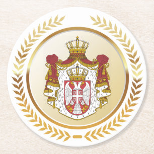 Serbische Wappen Runder Pappuntersetzer