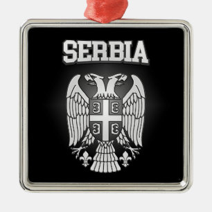 Serbische Wappen Silbernes Ornament