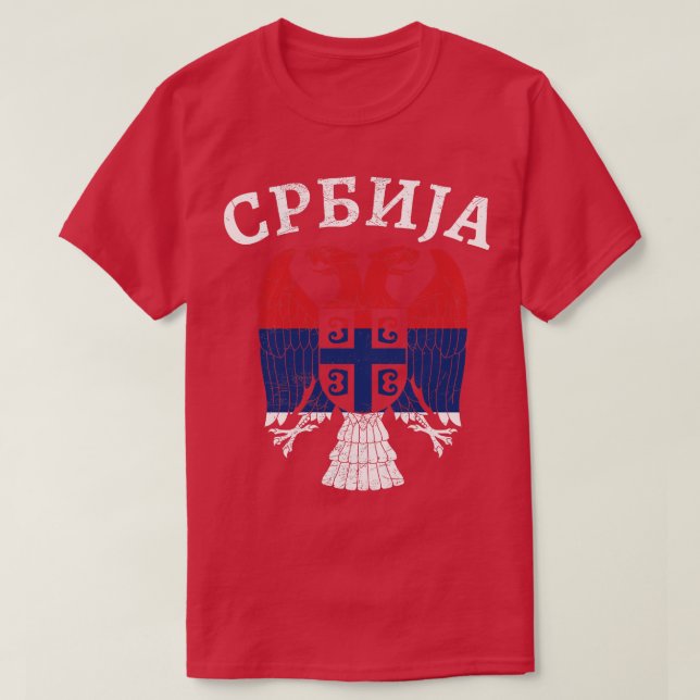 Serbischer Adler Srbija 4 T-Shirt (Design vorne)