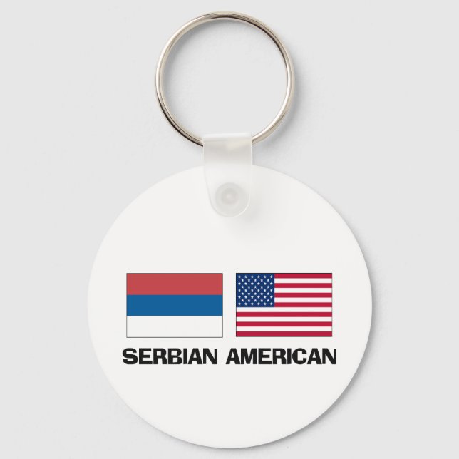 Serbischer Amerikaner Schlüsselanhänger (Vorderseite)