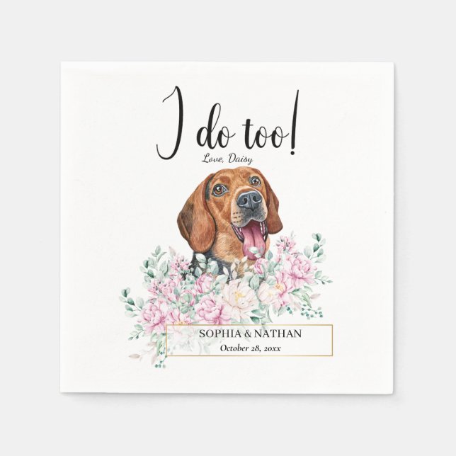 Serbischer Hound Dog Wedding Cocktail Napkins Serviette (Vorderseite)