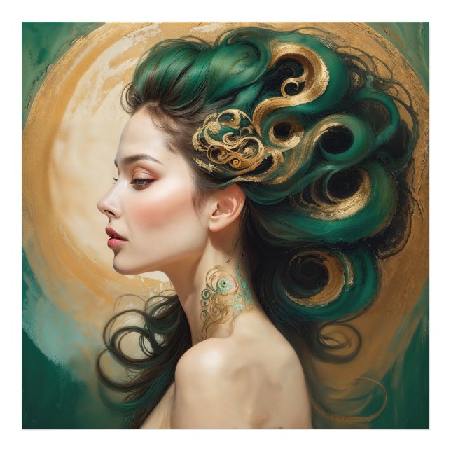 "Serelith" - Curls of Celestial Jade Fotodruck (Vorne)
