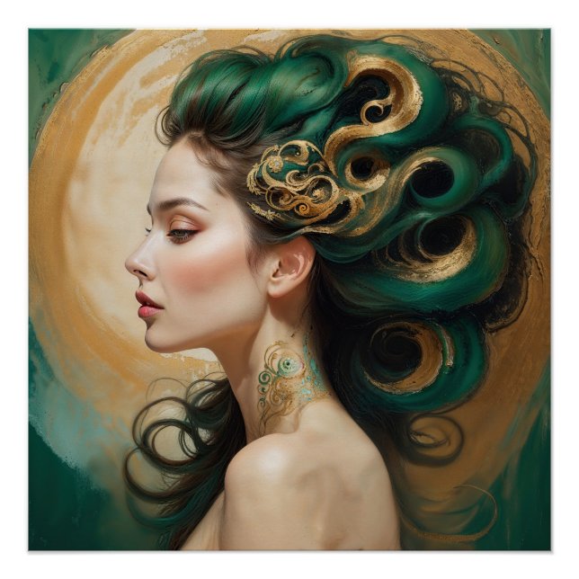 "Serelith" - Curls of Celestial Jade Poster (Vorderseite)