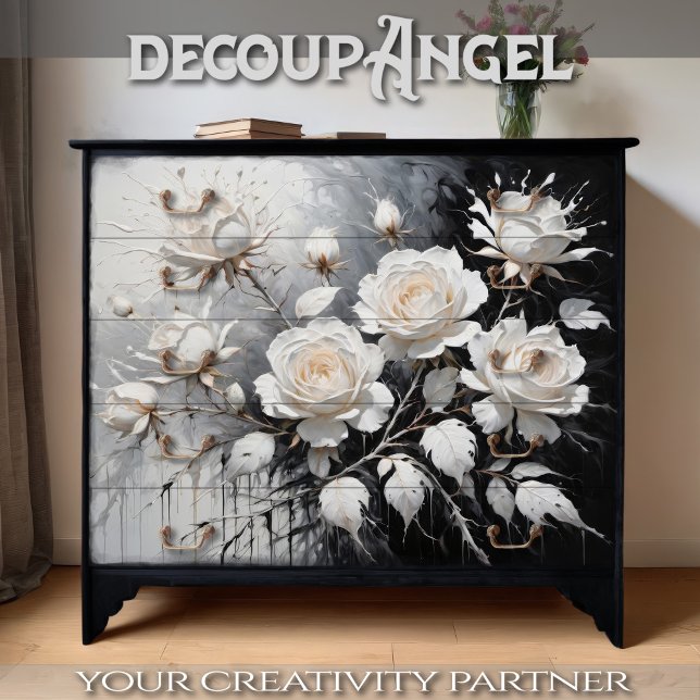 Serenade aus Schwarz und Weiß - Decoupage - Seidenpapier (Von Creator hochgeladen)